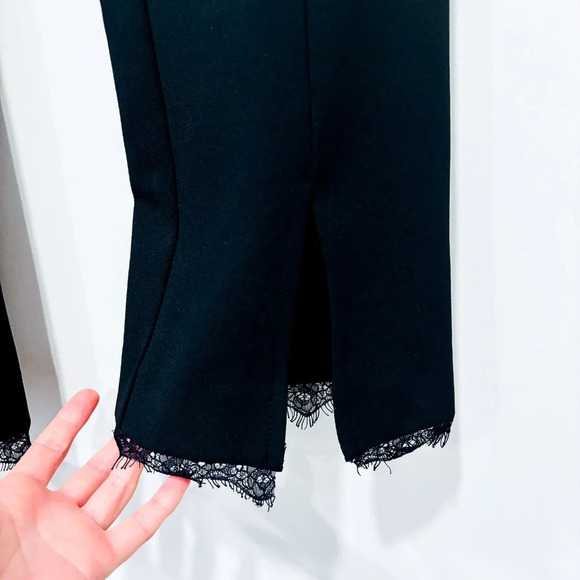 MELANIE LYNE Black pants with slit and lace at the bottom - Picture 8 of 9